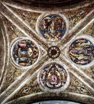  Perugino Decoraci%c3%b3n Paredes - El techo con cuatro medallones renacentista Pietro Perugino